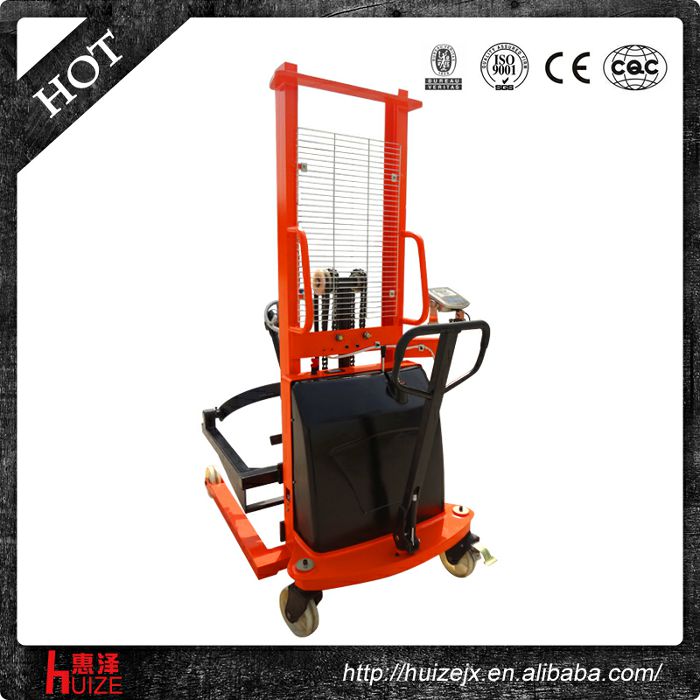 半電動(dòng)稱重油桶車（夾鐵桶，手搖翻轉(zhuǎn)倒料）